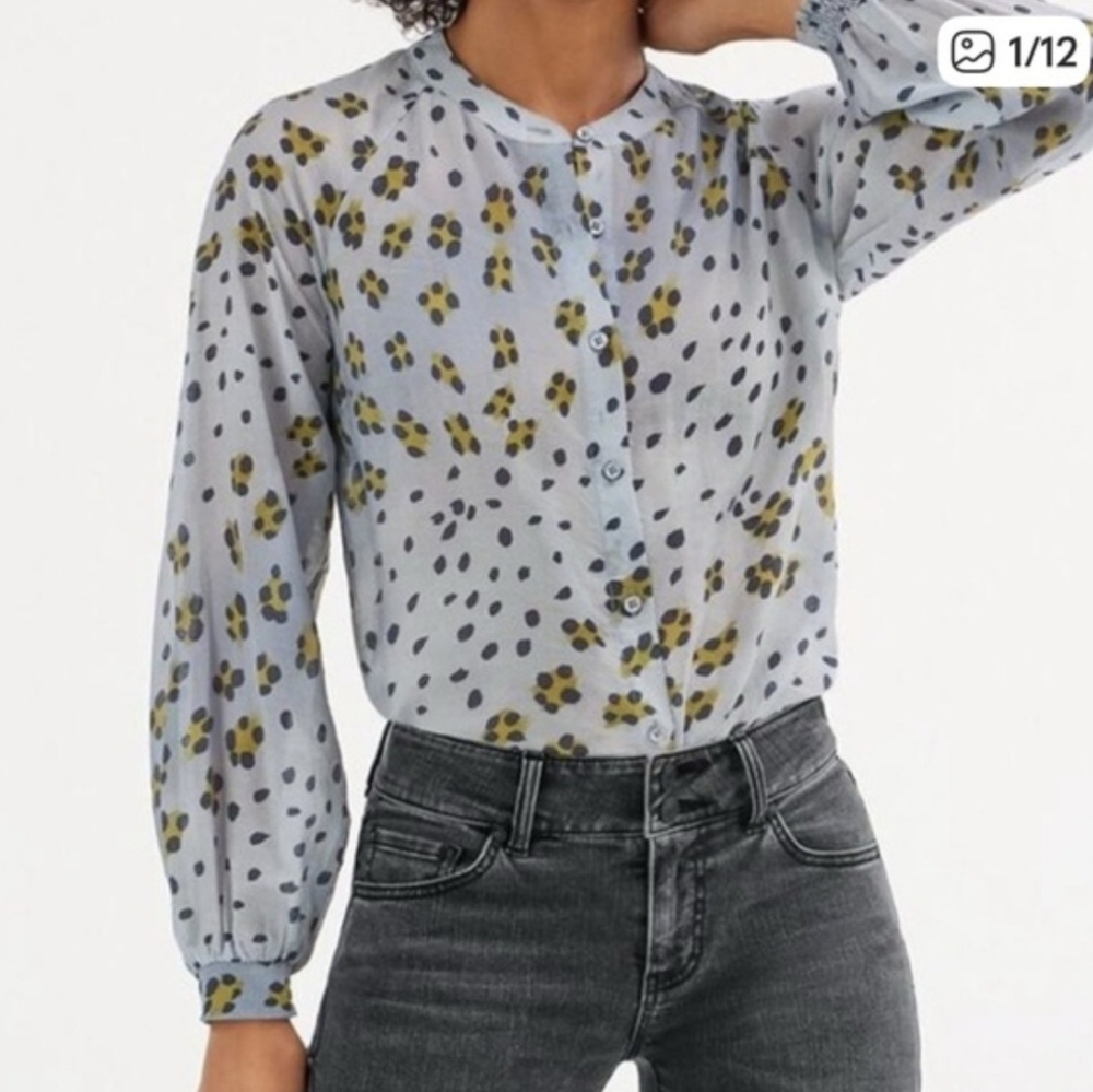 CAbi Hunter Blouse leopard Blouse Large